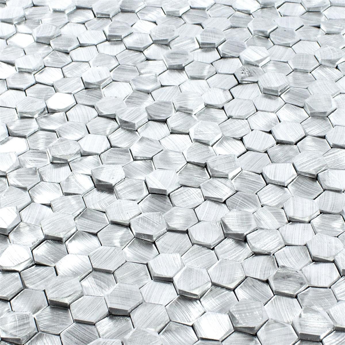 Mosafil Mosaikfliesen Aluminium Metall Mosaik Fliesen McAllen, Metall-Aluminium 31.000x29.800, gold-silber