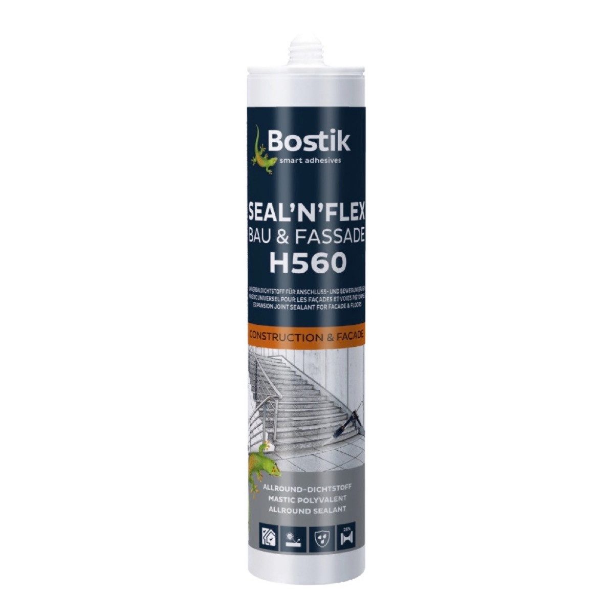 BOSTIK Dichtstoff H560 Seal N Flex Bau & Fassade SMP, gebrauchsfertig, Hybrid-Dichtstoff Hellgrau für Bau- & Fassadenfugen