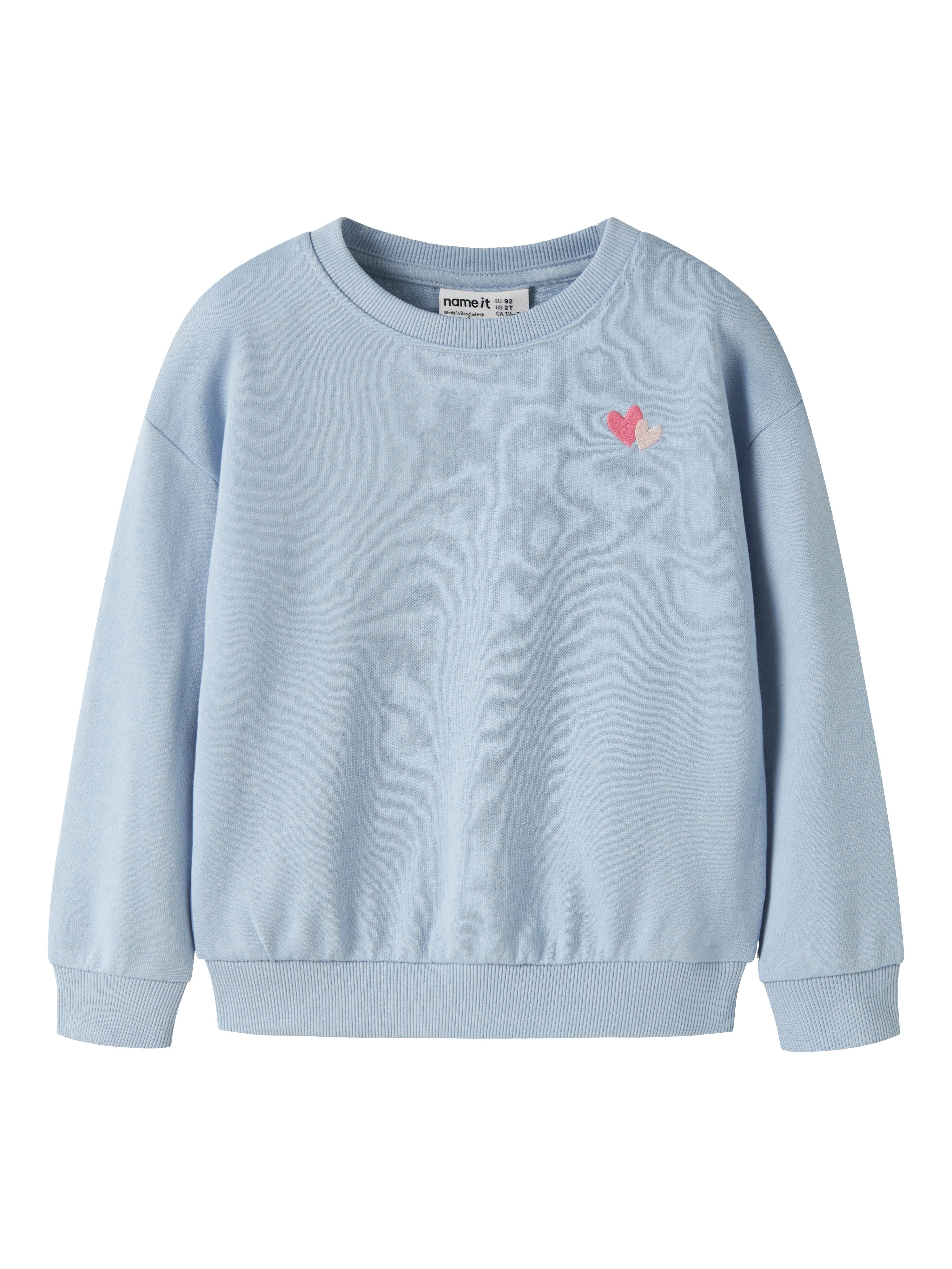 Name It Sweatshirt NMFVALLENE LS RLX SWEAT UNB Baumwollmischung, Stickerei