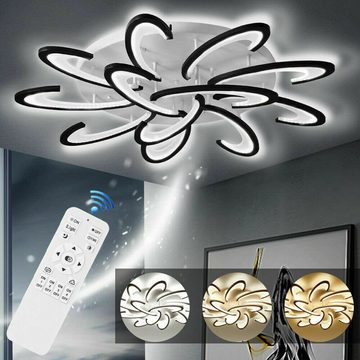 WILGOON Deckenleuchten 120W LED Deckenlampe mit Fernbedienung, Dimmbar, LED fest integriert, warmweiß, kaltweiß, neutralweiß, Deckenleuchte in Blumenform für Wohnzimmer, Schlafzimmer, Küche, Hotel