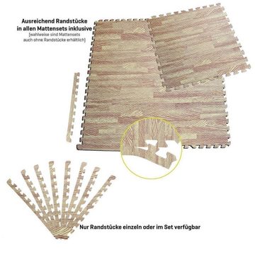 Sporttrend 24 Bodenmatte 8 Randstücke Holzoptik (hellbraun), Bodenmatte