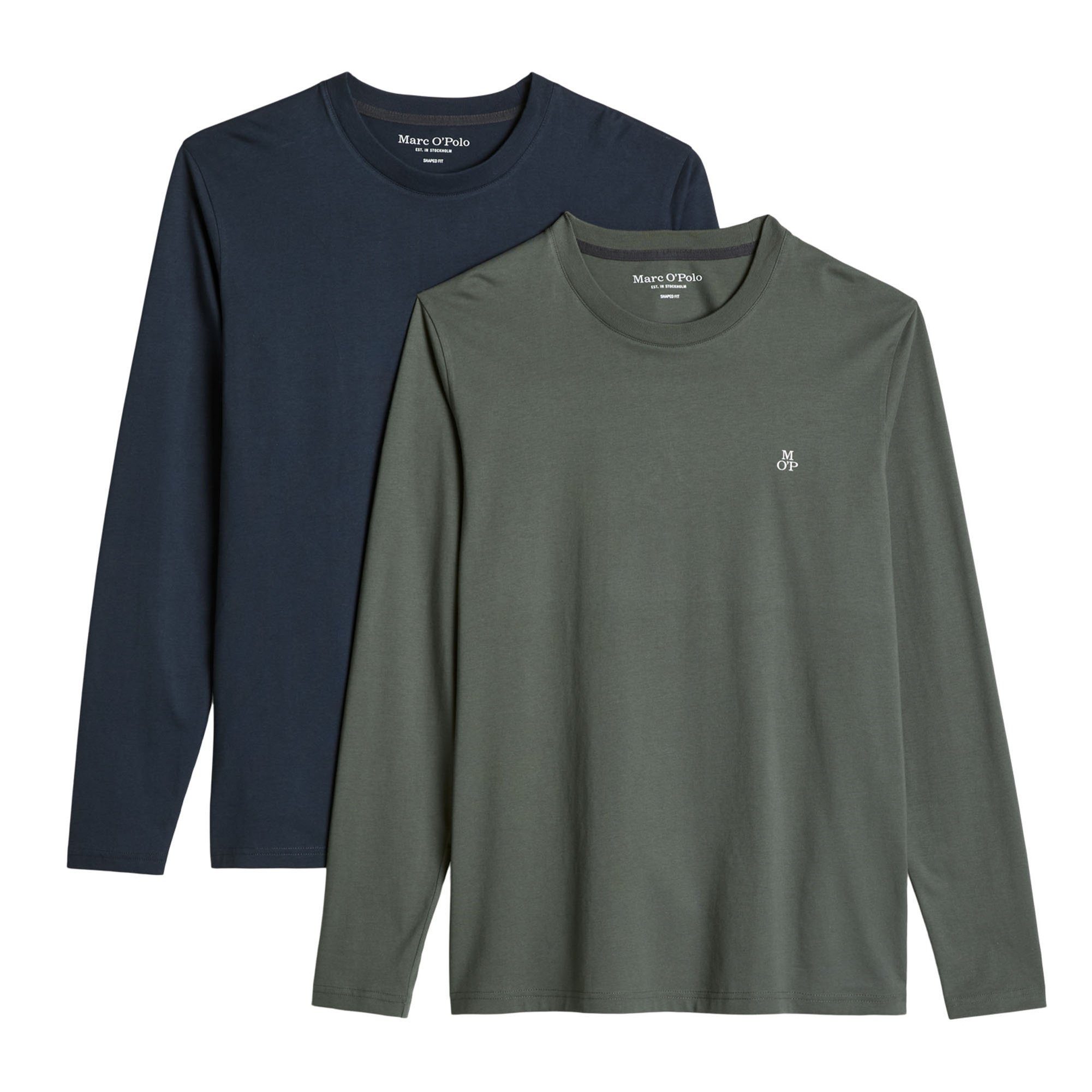 Marc O'Polo T-Shirt Herren Longsleeve 2er Pack Baumwolle (Packung, 2er Pack)