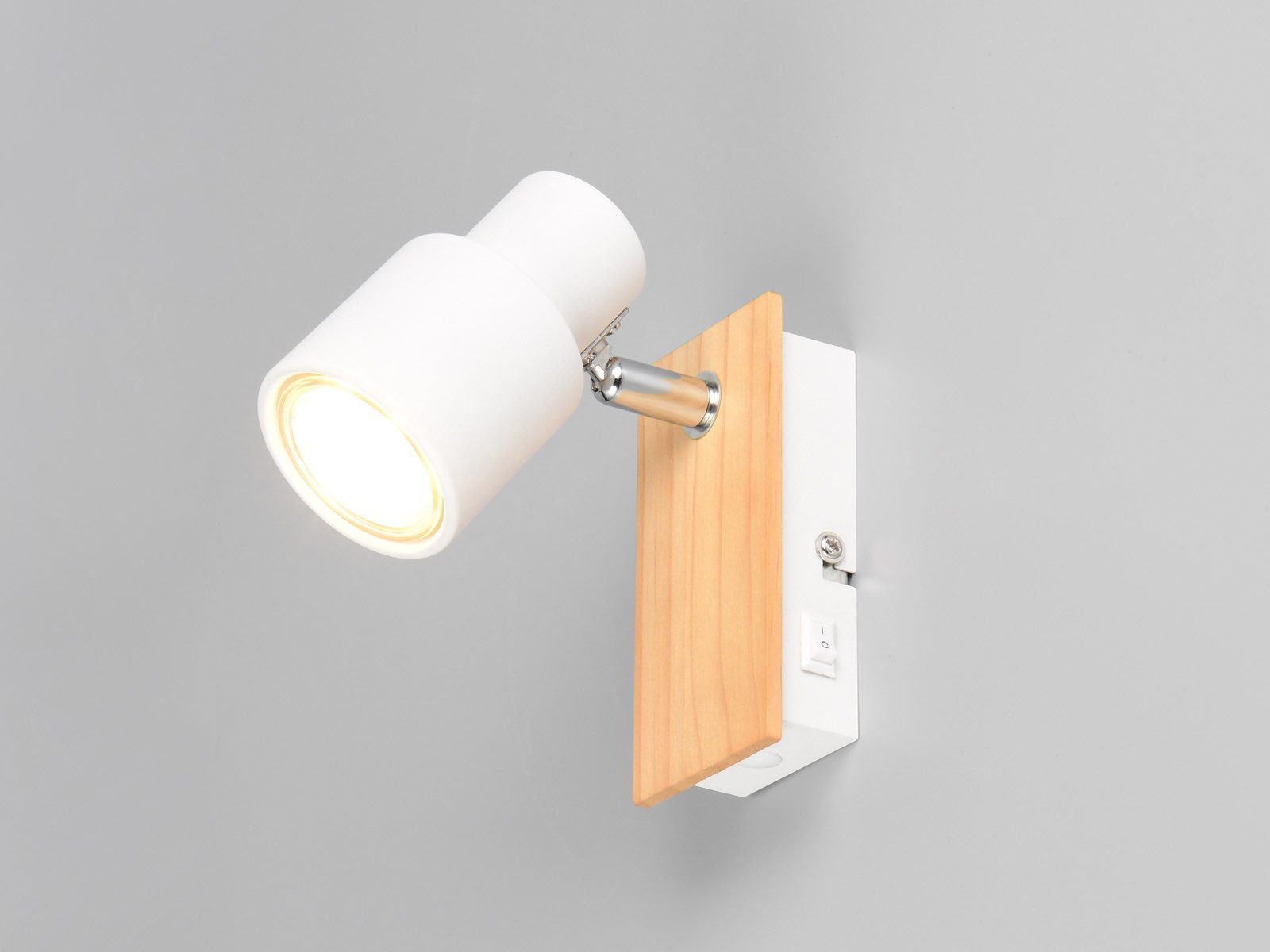 Reality Leuchten LED Wandstrahler, Dimmfunktion, LED wechselbar, über Schalter in 3 Stufen dimmbar, warmweiß, Licht-strahler innen Nachttischlampe Wand-lampe mit Schalter Höhe 15cm