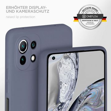 ONEFLOW Handyhülle Soft Case, Hülle aus Silikon, Schutzhülle Bumper, Backcover abdeckung, Silicon Handytasche, Silikonhülle, Schutz Cover, weiche Handyhülle - matt Blau Grau