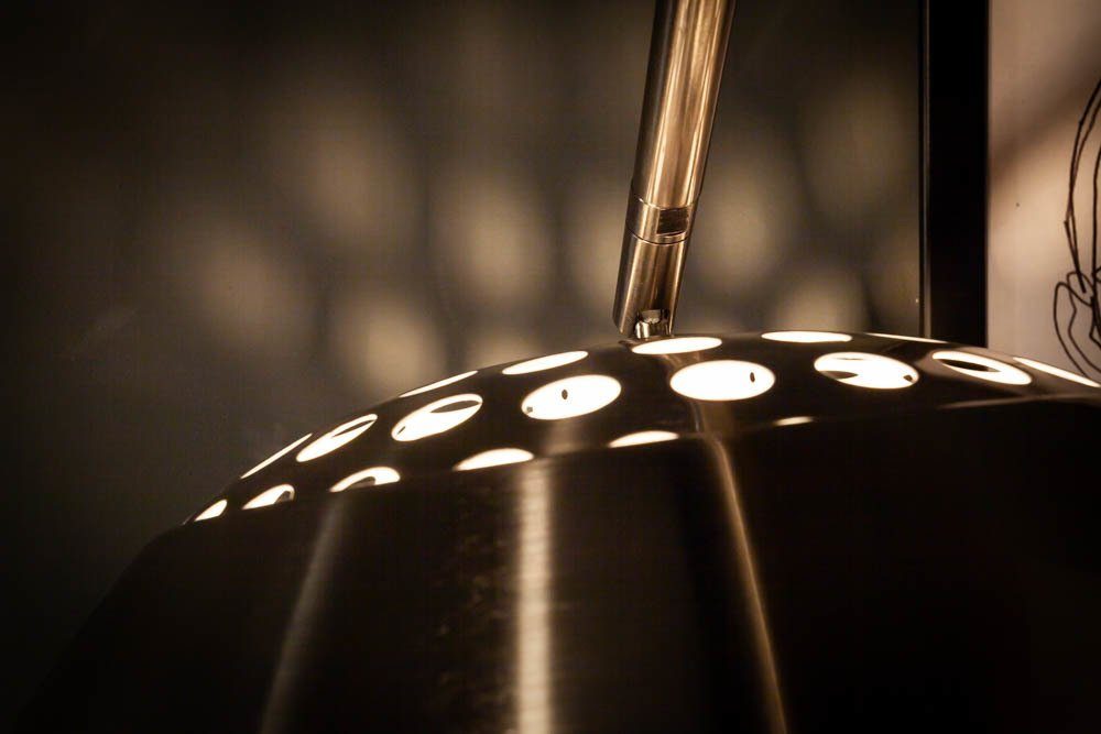 riess-ambiente Bogenlampe LOUNGE Design verstellbar ohne DEAL Leuchtmittel, Modern Wohnzimmer Metall gebürstet, · 170-210cm · chrom ·