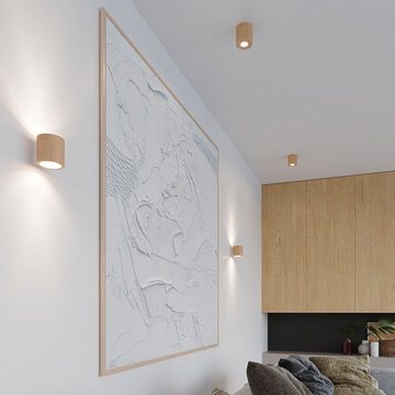 etc-shop Wandleuchte, Leuchtmittel nicht inklusive, Wandleuchte Innen Wandlampe Holz weiß Lampe Wohnzimmer Wandspot