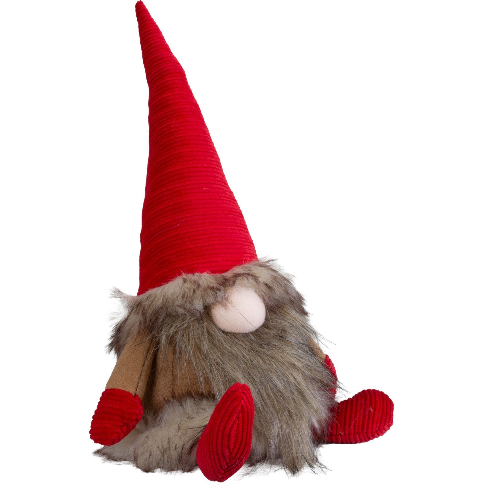 Christmas Paradise Wichtel Gnom sitzend 31cm (Dekofigur, 1 St., Weihnachtsdeko), braun-rot