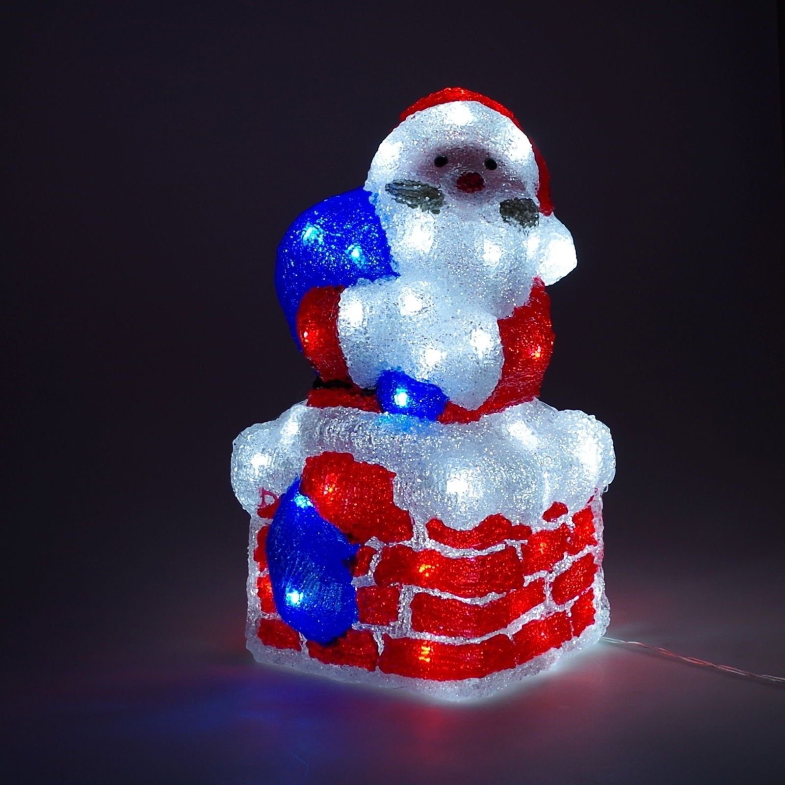 Mojawo Lichtervorhang LED Santa Claus Figur / Weihnachtsmann Acryl 60 LEDs günstig online kaufen