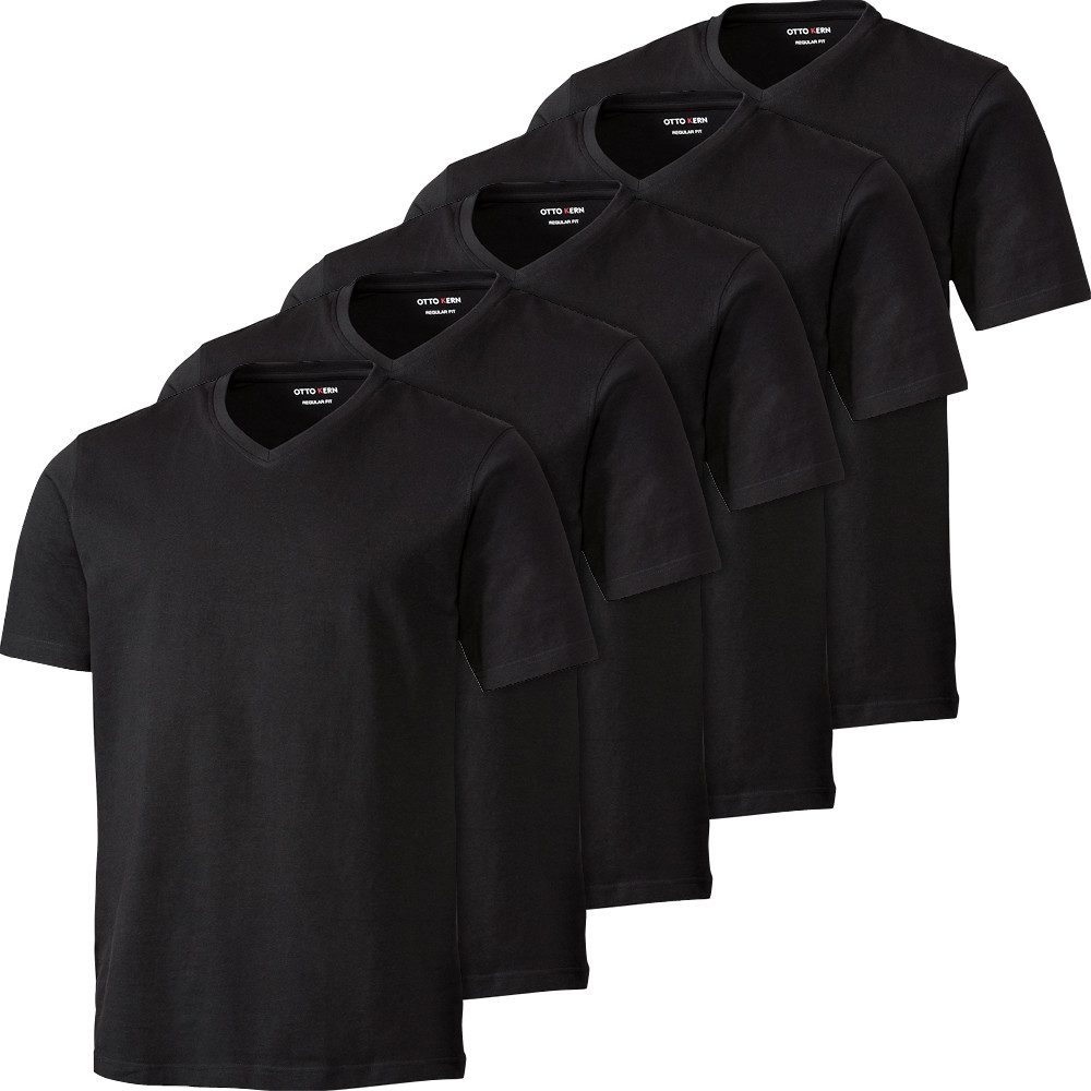 Otto Kern T-Shirt (5er-Pack) Kurzarmshirt aus hochwertiger, reiner Baumwolle