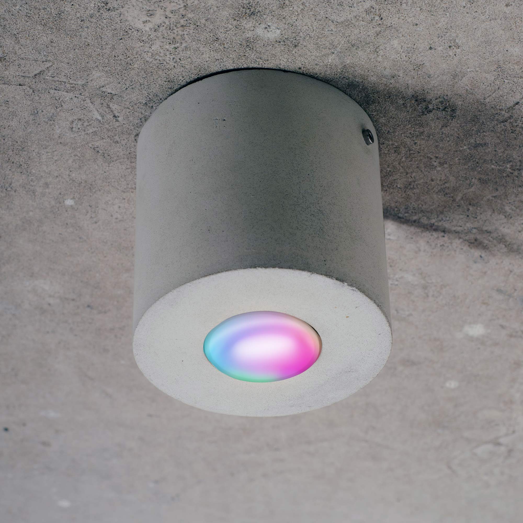 Smarthome SSC-LUXon RGB Belivia LED, Beton Aufbauleuchte GU10 Deckenleuchte mit aus Design Aufbau