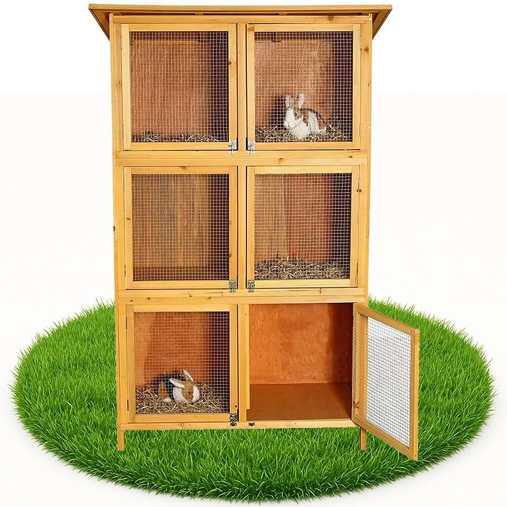 Mucola Kleintierkäfig Hasenkäfig 6 Boxen Kaninchenstall günstig online kaufen