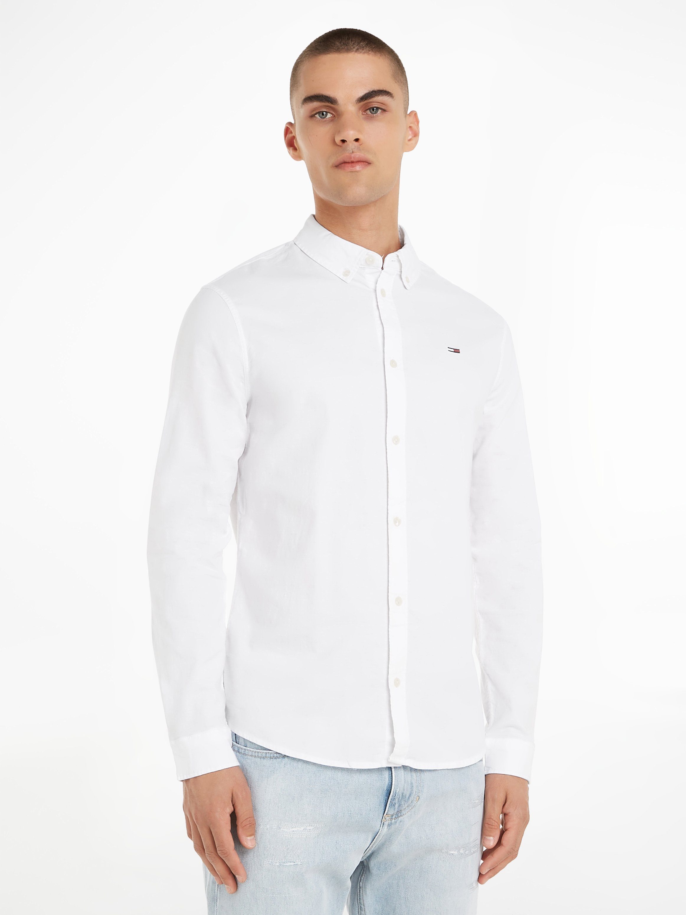 Tommy Jeans Langarmhemd TJM SLIM STRETCH OXFORD SHIRT aus Bio-Baumwolle