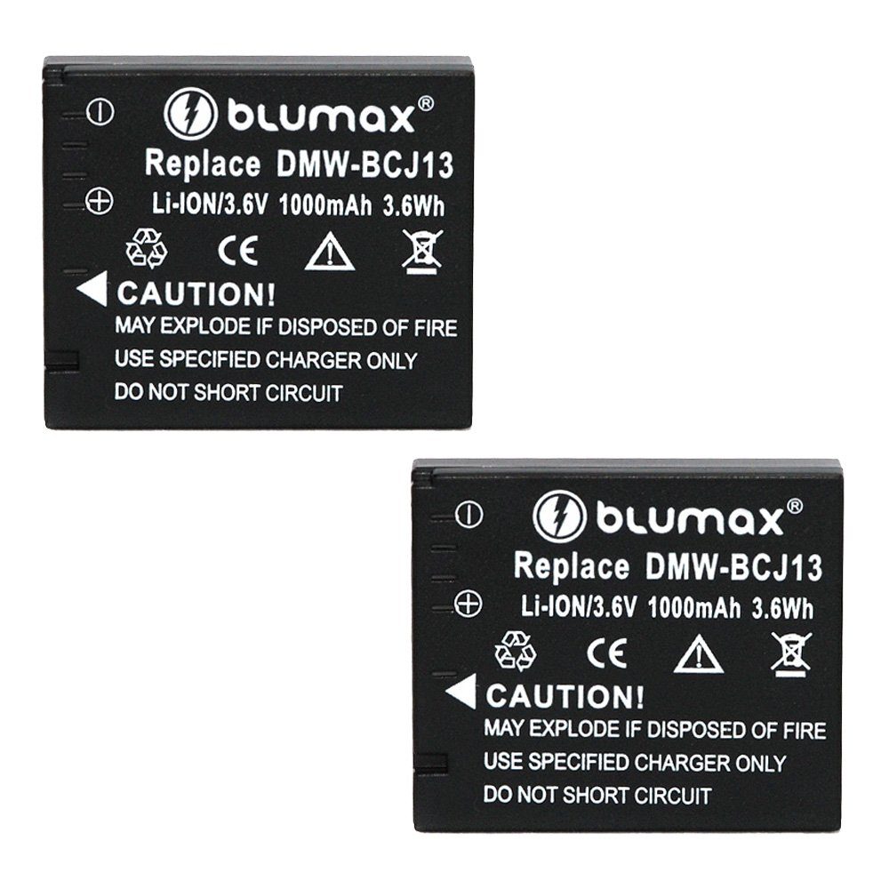 Kamera-Akku 2x Lumix mAh DMC-LX5 Blumax DMW-BCJ13 3,6V DMC-LX7 1000
