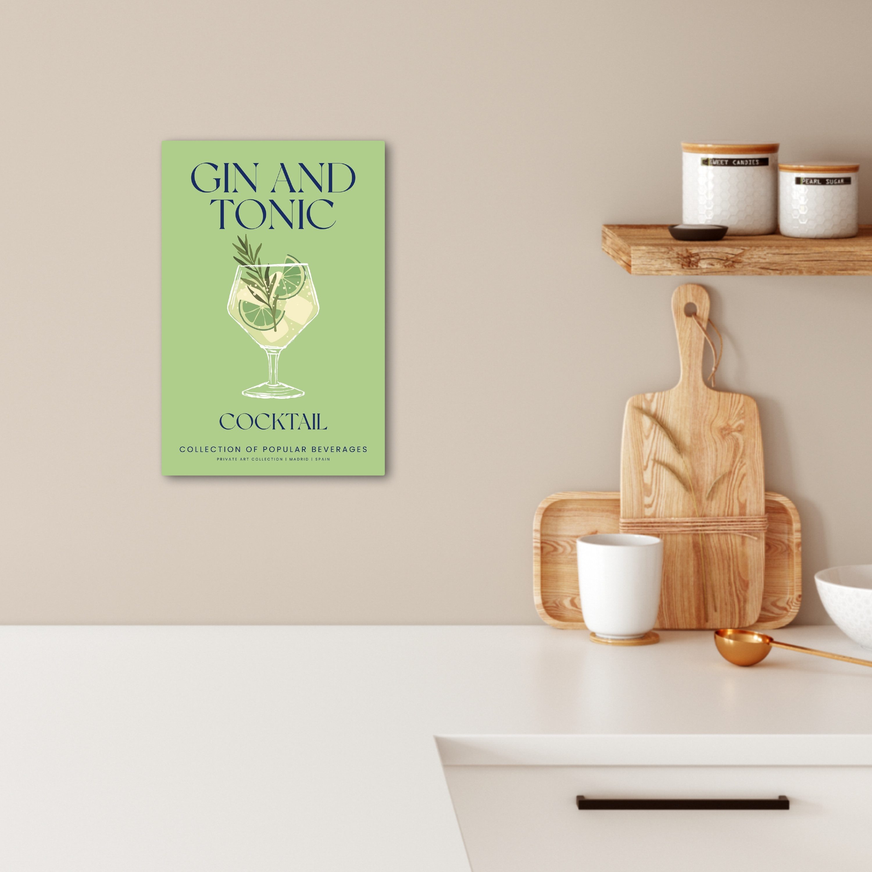 OneMillionCanvasses® Leinwandbild Gin Tonic - Grün günstig online kaufen