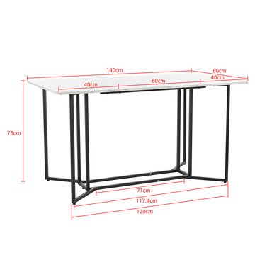 Tongtong Essgruppe Moderner Küchentisch Set, 140×80cm Küchentisch, (5-tlg),Esstisch mit 4 Stühlen Set