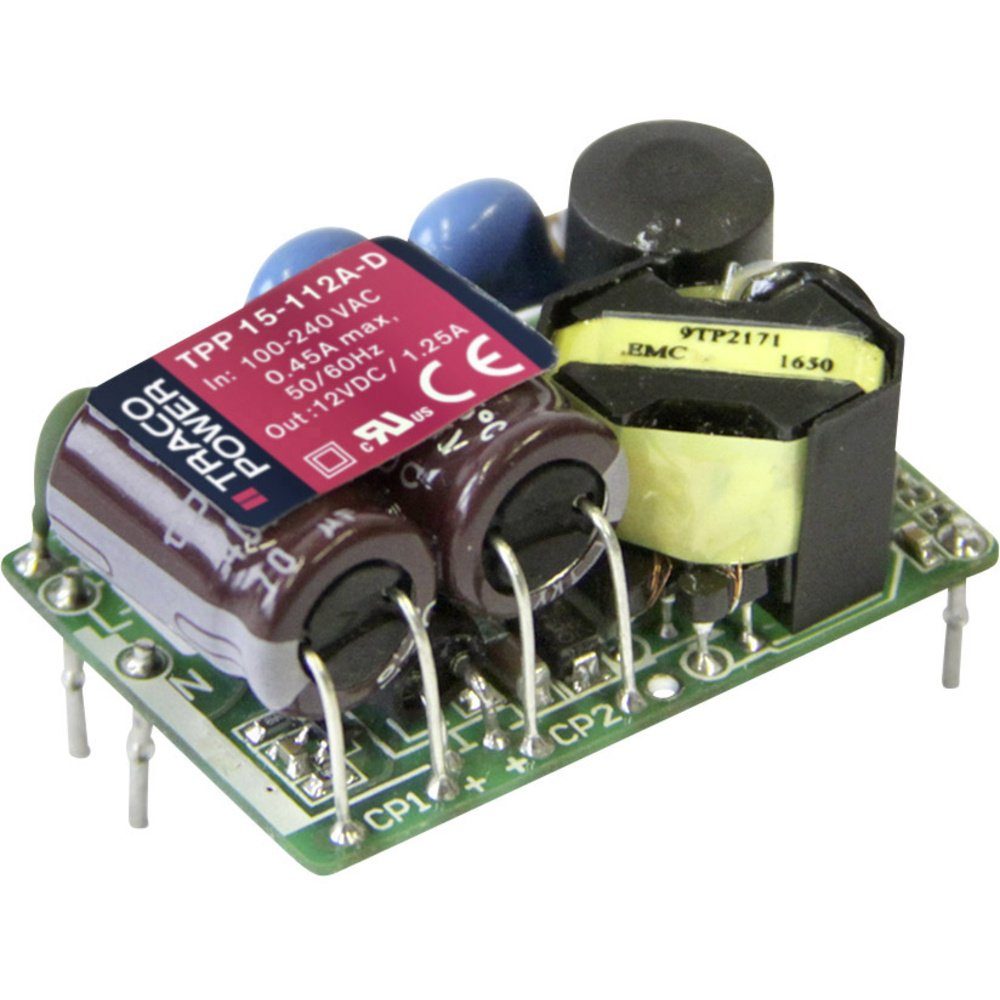 TracoPower TPP 15-112A-D Schaltnetzteil 12 V/DC 1250 mA 15 W AC/DC-Einbaunetzteil