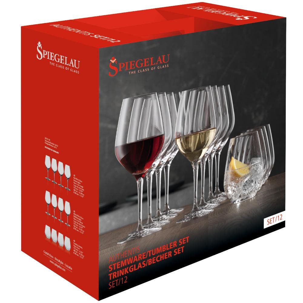 SPIEGELAU Weißweinglas Gläser-Set Authentis Glas Klar (12-teilig)