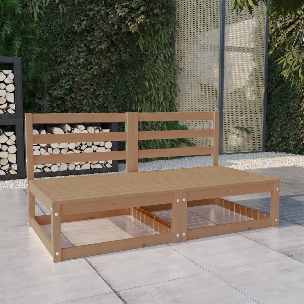 vidaXL Loungesofa Gartensofa 2-Sitzer Honigbraun Massivholz Kiefer, 1 Teile
