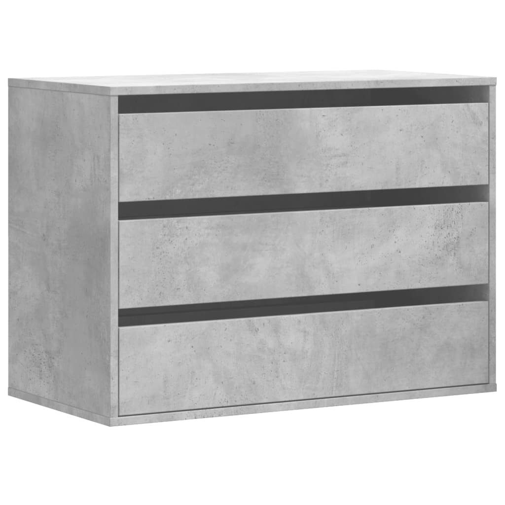 vidaXL Kommode 80 x 41 x 58 cm Kommode Sideboard Schubladenschrank Betongrau 80x41x58