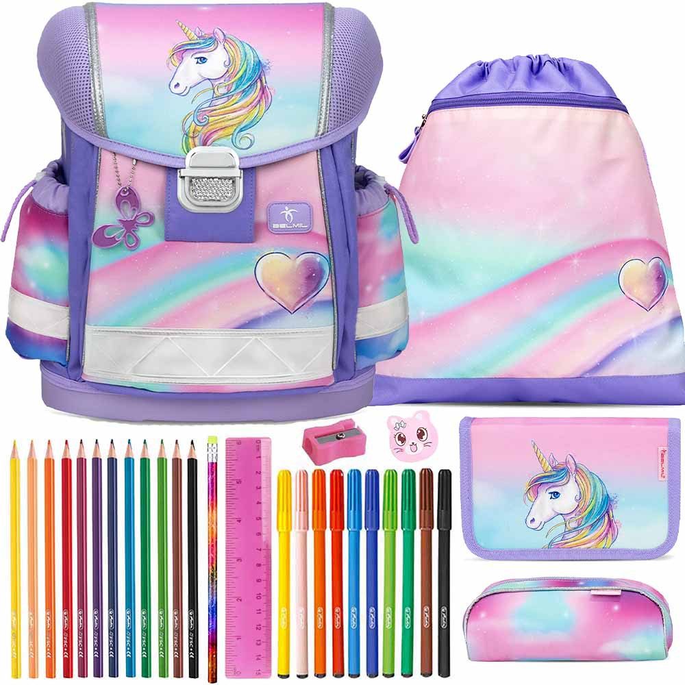 Schulranzen Set Classy 10-teilig 2025 Mädchen Unicorn Heart of the Rainbow