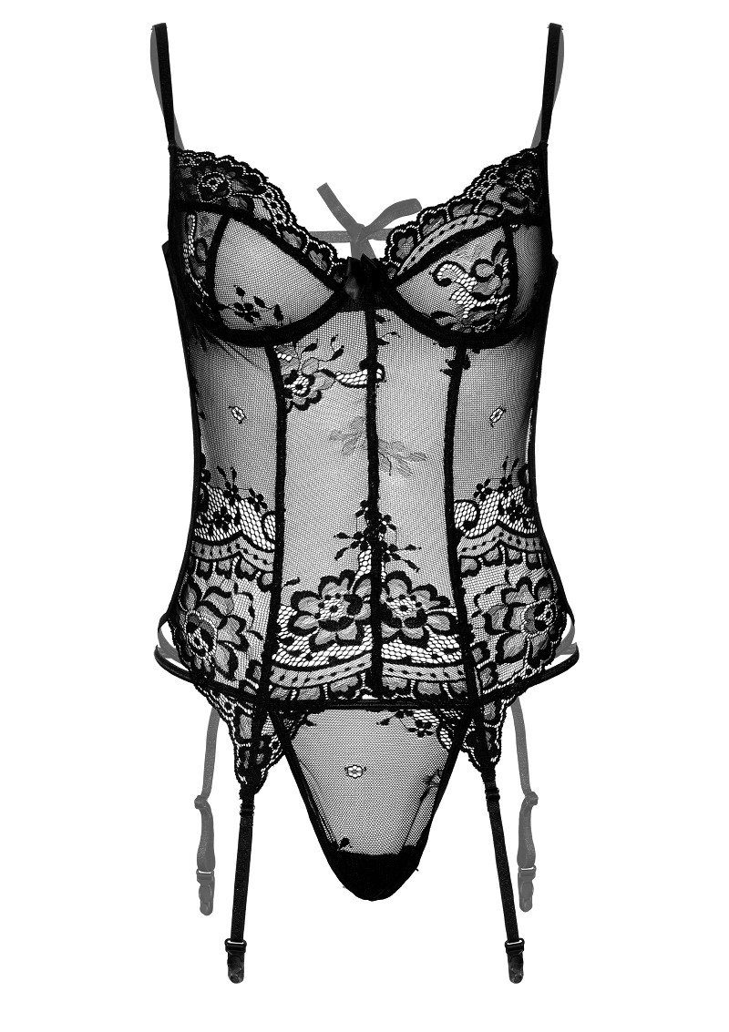 Body-Ouvert Underwire CamiGarter String Black S/M - L/XL