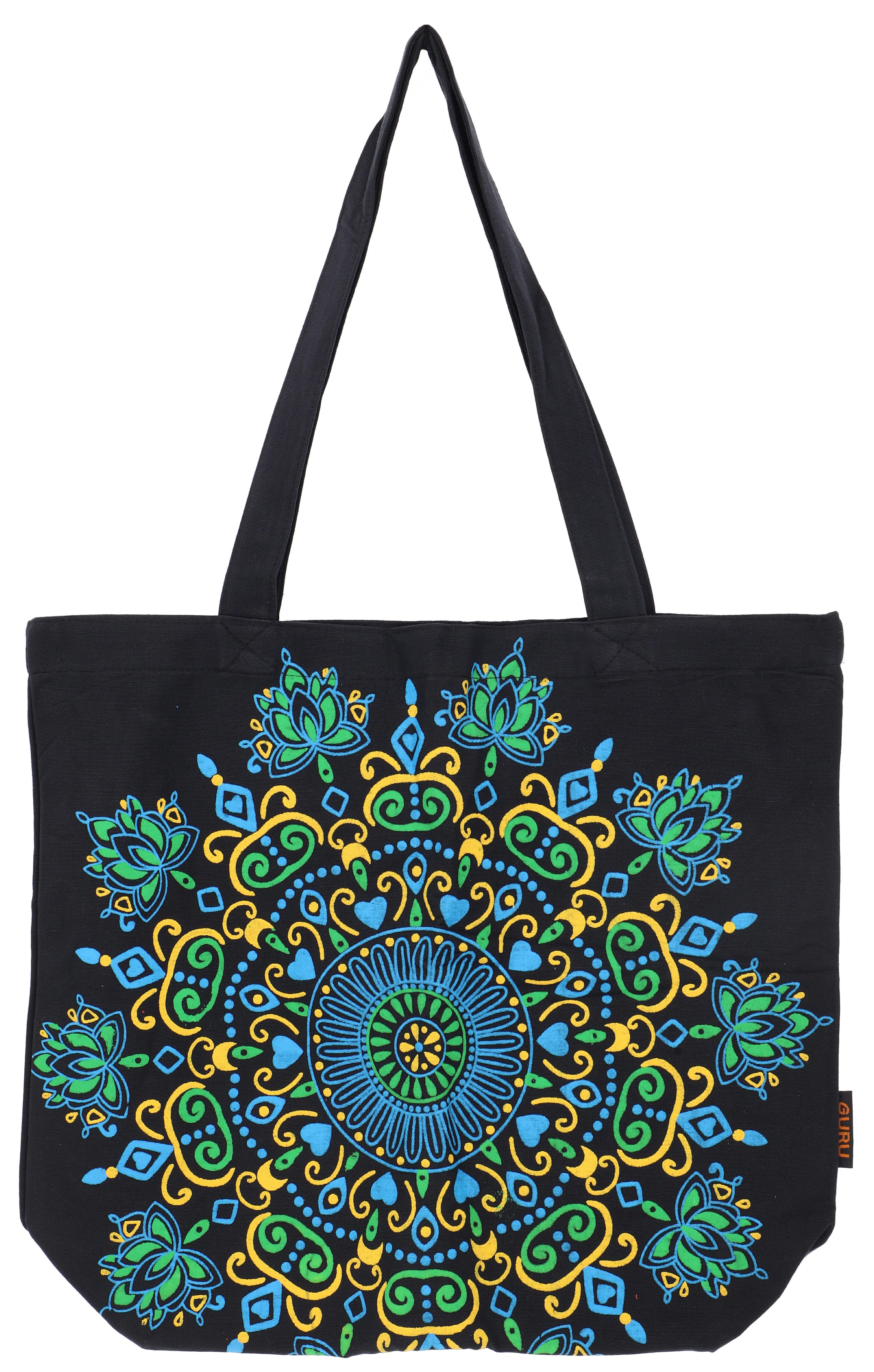 Guru-Shop Schultertasche Hochwertige Boho Canvas Shopper Tasche, Mandala..