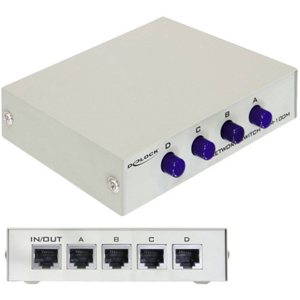 Switch RJ45 10/100 Mb/s 4-Port manuell, beige Netzwerk-Switch