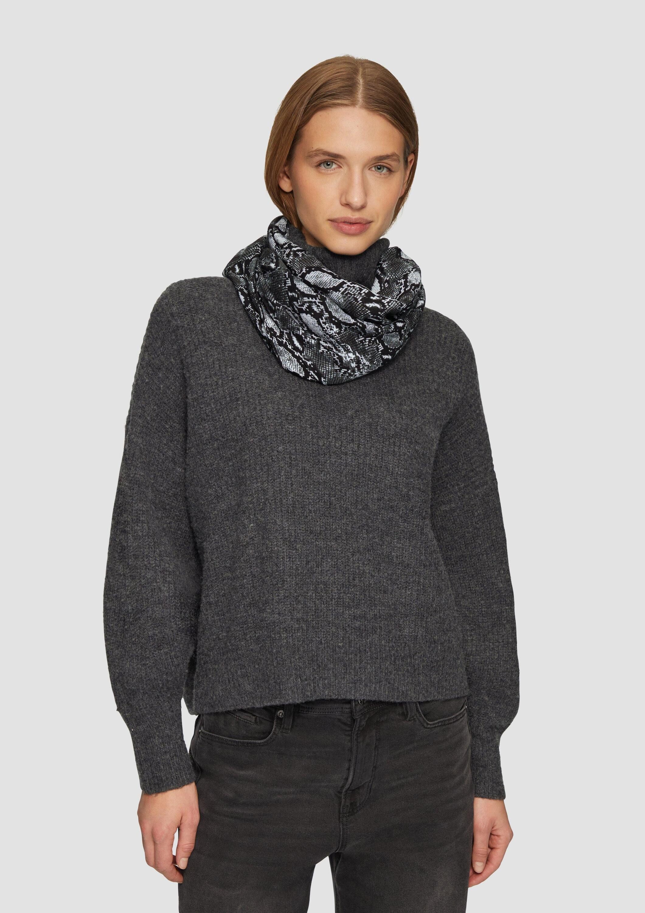 s.Oliver Loop Snood, Loop-Schal mit All-over-Print in Schlangenoptik