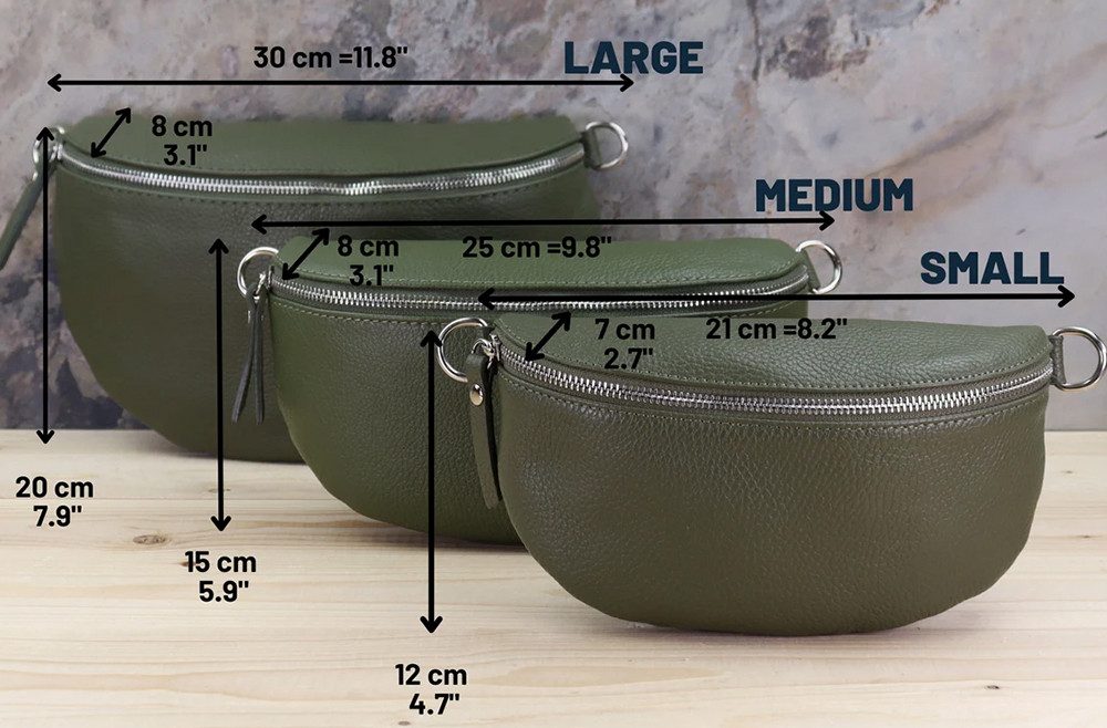 Blade Bauchtasche Damen Echtleder Umhängetasche Brusttasche Gürteltasche, als Schultertasche tragbar mit Verstellbare Schultergurte