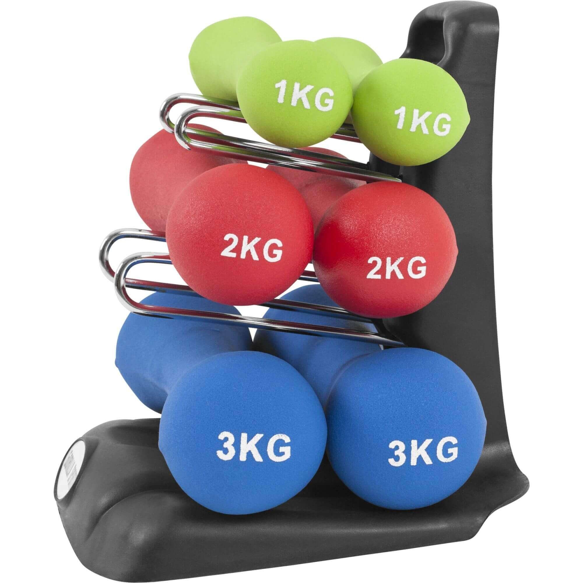 GORILLA SPORTS Yogamatte Gymnastikhantelset Neopren 12 kg (7-St)