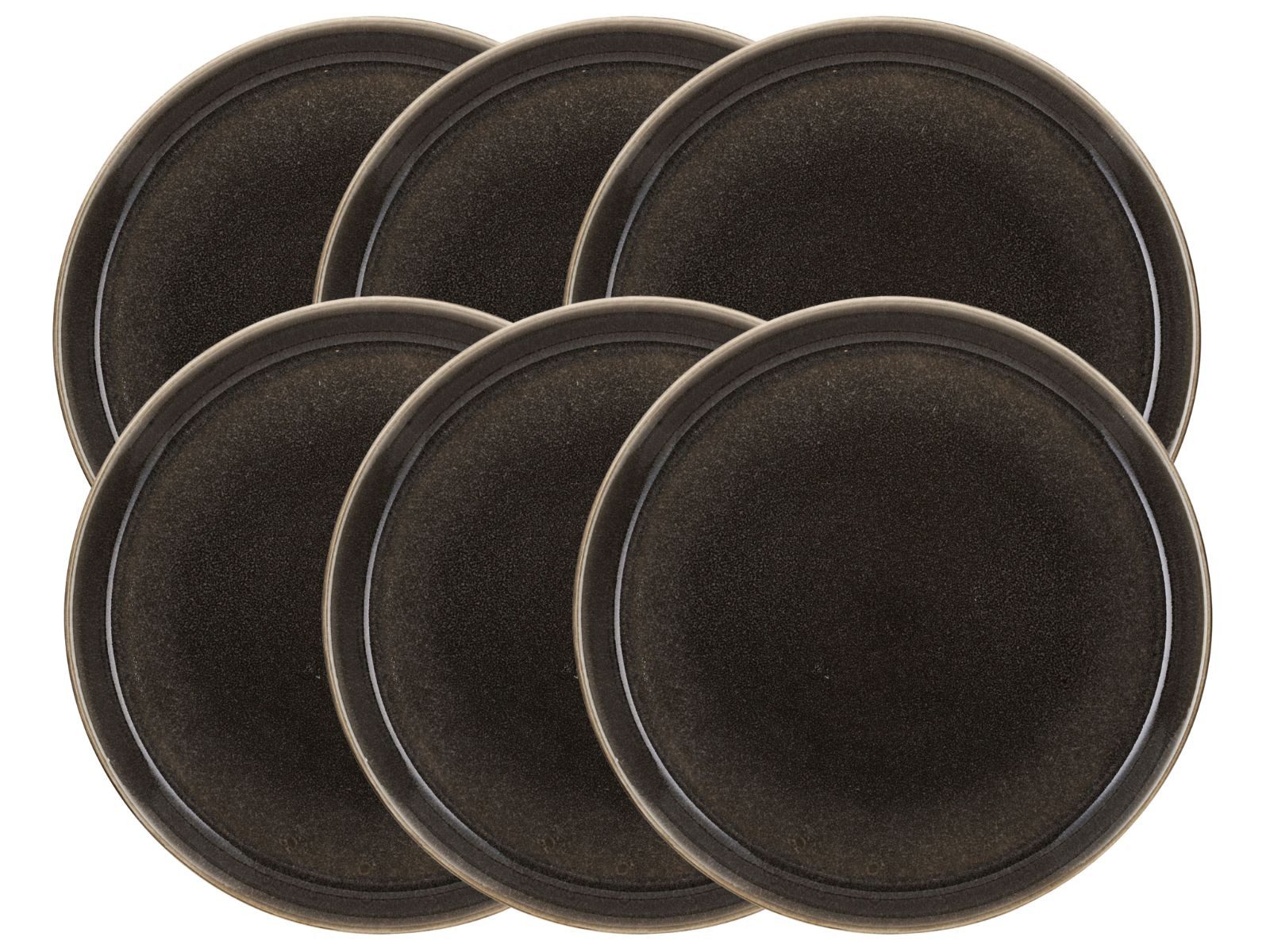 Bitz Тарелки-Set Тарелка обеденная matt grey / shiny grey 27 cm Set6, Steinzeug