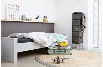 WOOOD Kinderbett Bett Dennis - Kiefer Betongrau, FSC®-zertifiziert, Made in Holland
