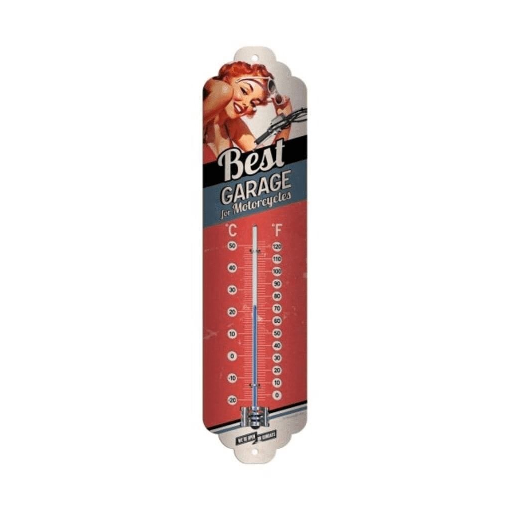 Nostalgic-Art Raumthermometer Retro Metall-Thermometer Innen Analog - Best Garage Red