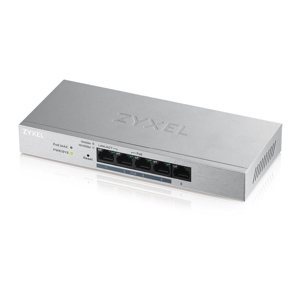 ZYXEL GS1200-5HP V2 5 Port Gigabit PoE+ Switch 1 Gbps Power over Ether Netzwerk-Switch