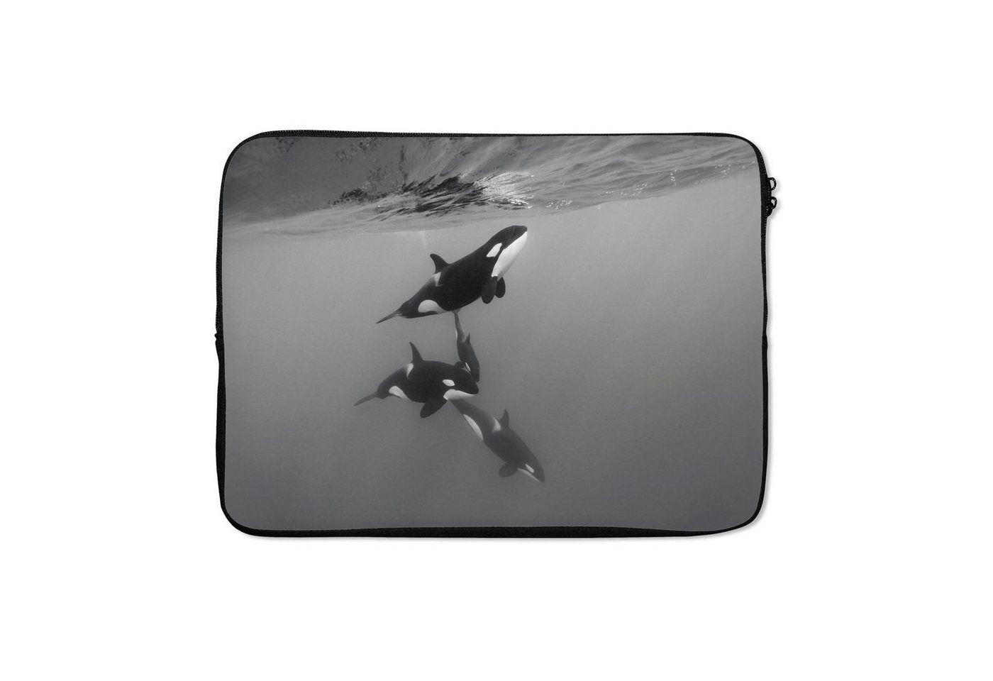 MuchoWow Laptop-Hülle Orca - Wasser - Schwarz - Weiß 14 Zoll, Schutzhülle für Laptop, Schutz gegen Kratzern, Laptoptasche