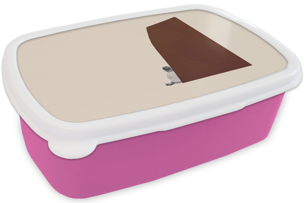 Pastell Mädchen, Brotdose - Kunststoff Brotbox Junge, Kunststoff, rosa MuchoWow (2-tlg), Erwachsene, Kinder, für Vintage Lunchbox - Snackbox,