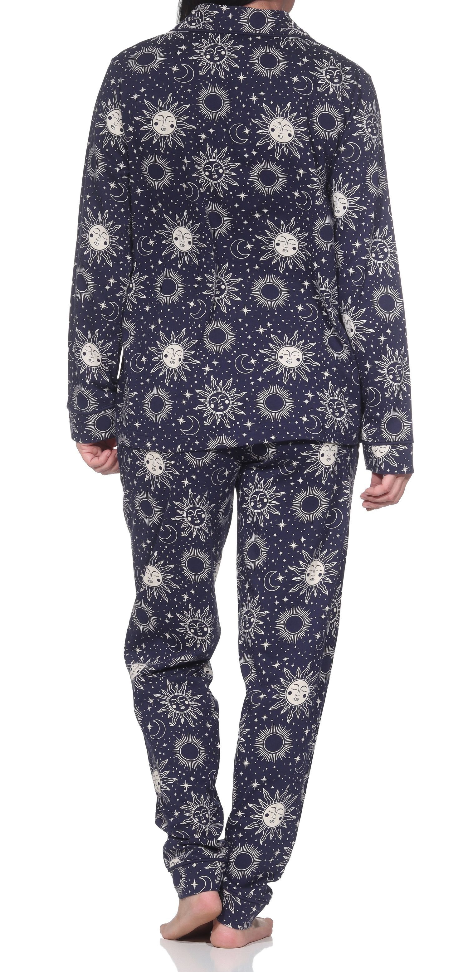 Normann Pyjama Normann Damen Pyjama zum durchknöpfen in softer Jersey Qualität – Bild 3 von 5