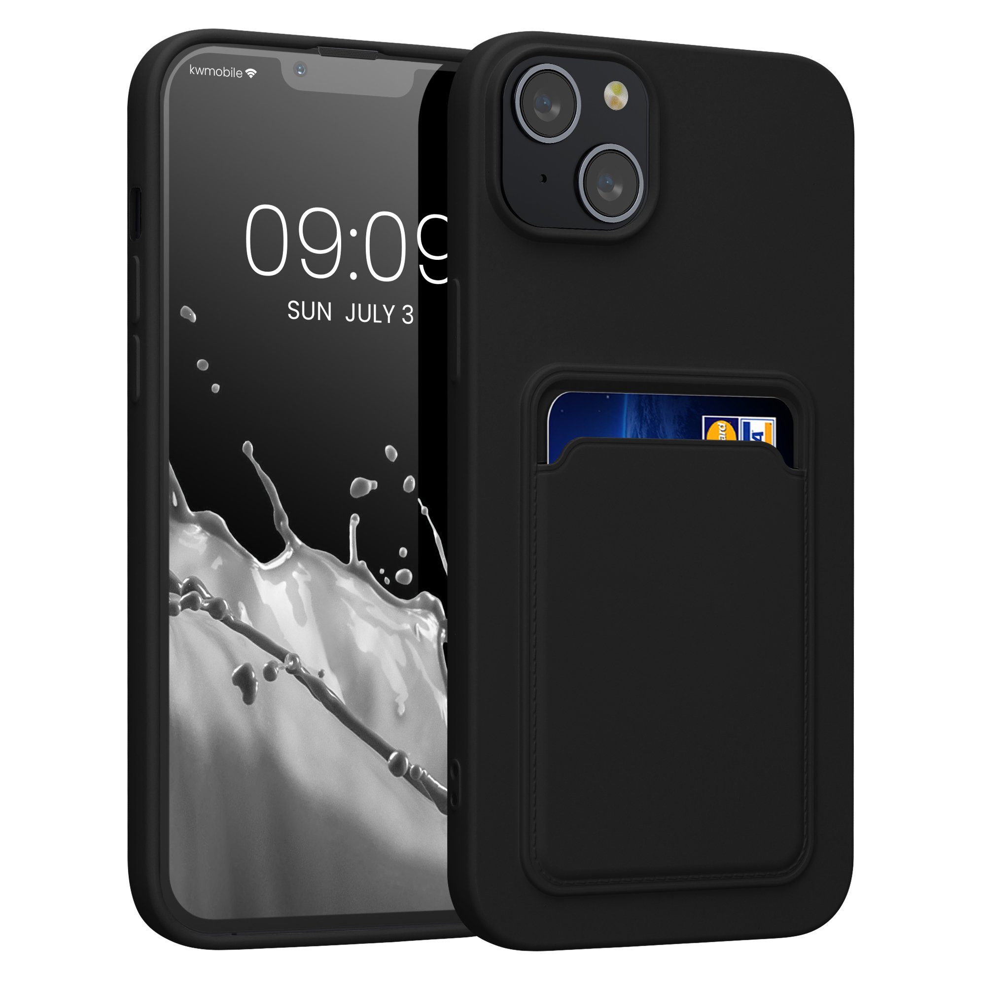 kwmobile Handyhülle Hülle für Apple iPhone 14 Plus, Handyhülle mit Fach für Karten - Handy Cover Case