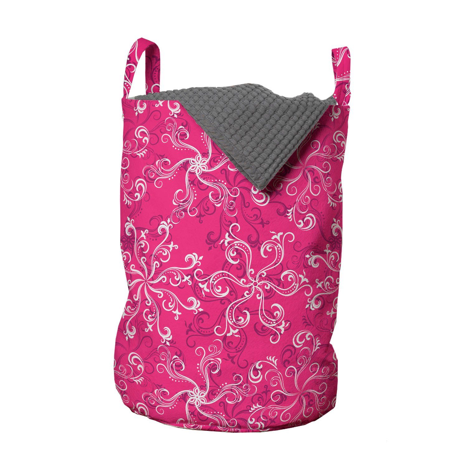 Abakuhaus Wäschesäckchen Wäschekorb mit Griffen Kordelzugverschluss für Waschsalons, Hot Pink Frühling blühen Bloom | Wäschesäcke