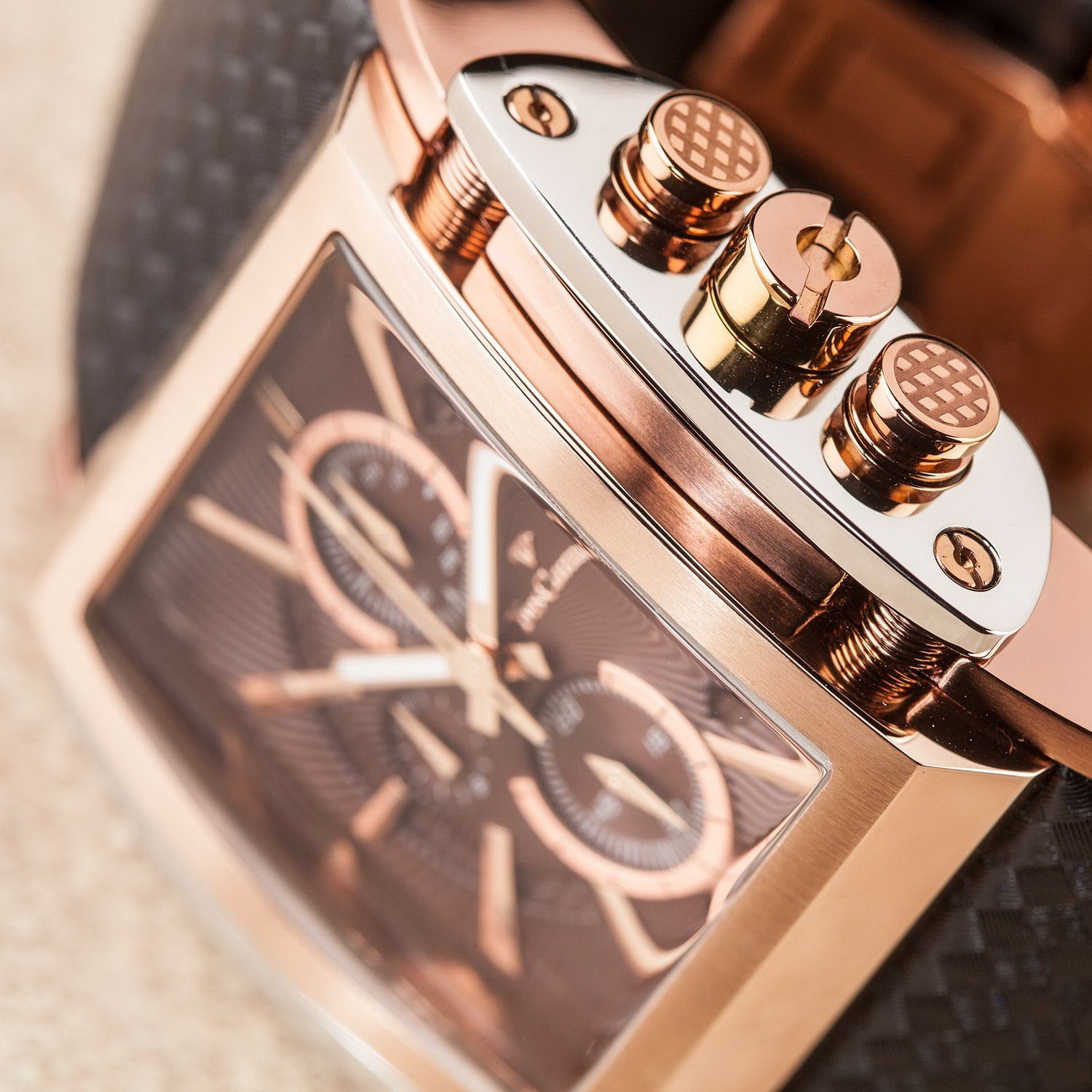 Yves Camani Quarzuhr ESCAUT ROSEGOLD COFFEE