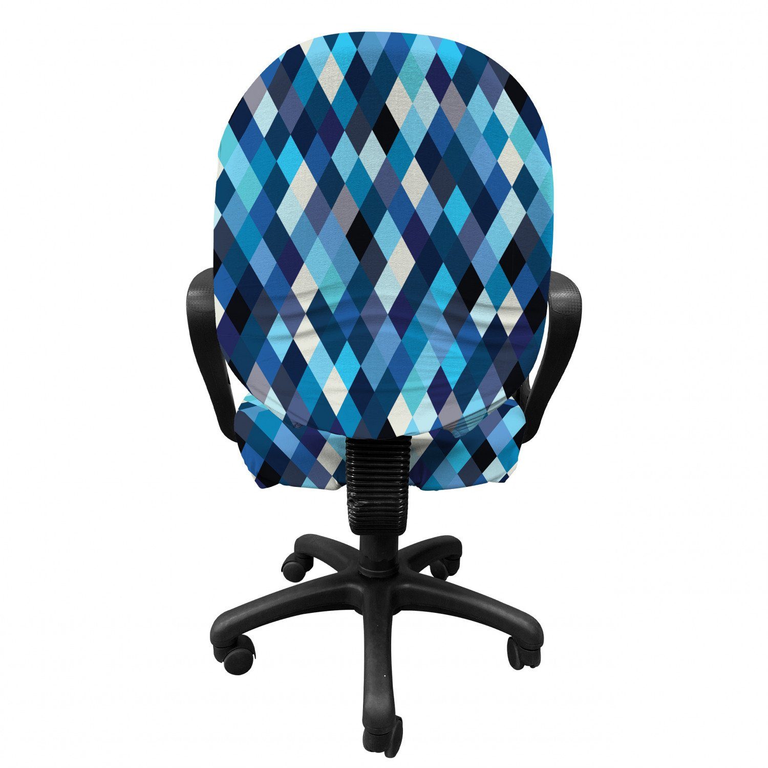 Stretchgewebe, Bürostuhlhusse Blau aus Schutzhülle dekorative Hexagons Bunt getönte Abakuhaus,