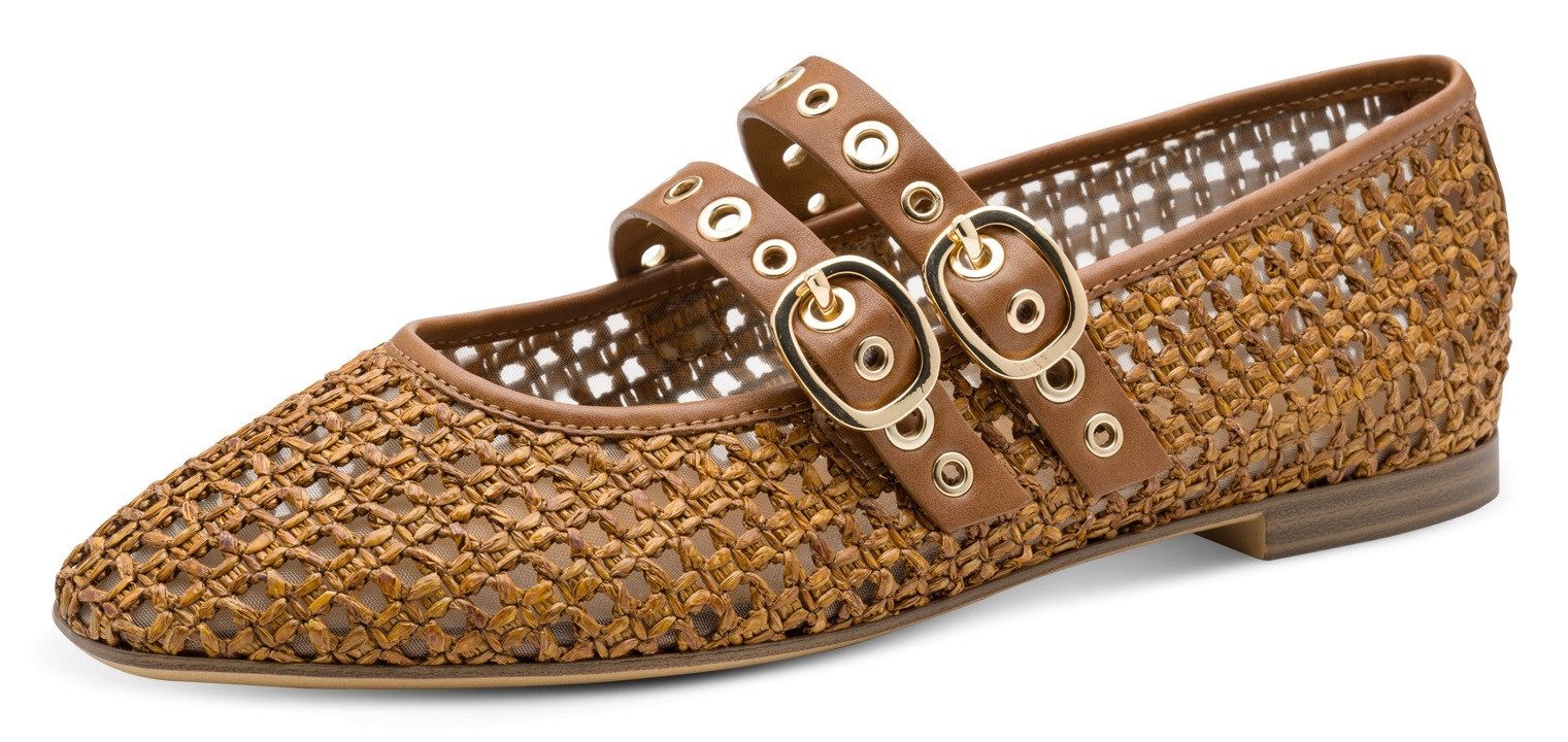 Tamaris Riemchenballerina, Businessschuh, Frühlingsschuh mit zwei verstellbaren Schnallen