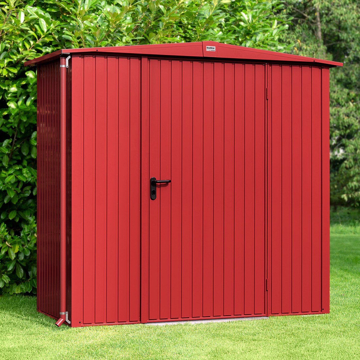 Hörmann Ecostar Gerätehaus Trend mit Satteldach (259 x 121 cm), Metall, ohne scharfe Kanten