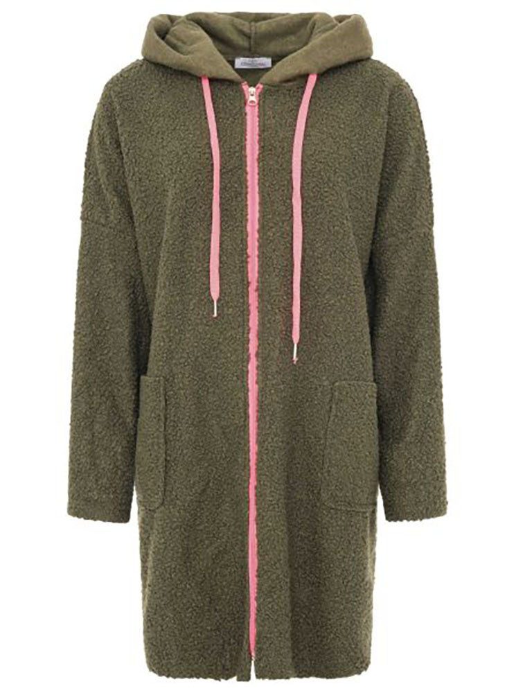 Zwillingsherz Kurzmantel "Neon" aus Teddystoff mit Kapuze, Reißverschluss u günstig online kaufen