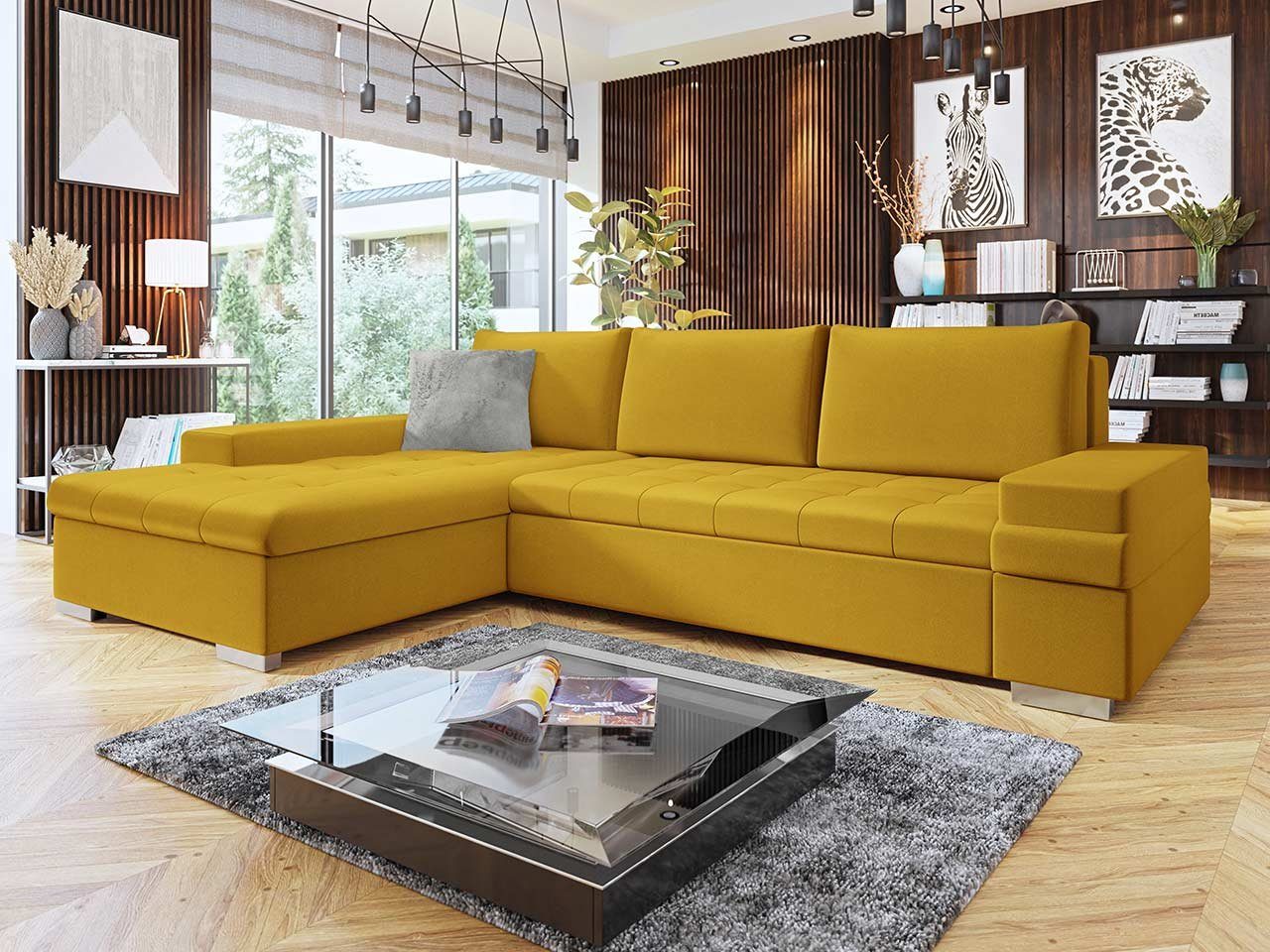 MIRJAN24 Ecksofa Bangkok Mini Premium, mit Schlaffunktion und Bettkasten, Wohnzimmer, Couch L-Form, mane Universal