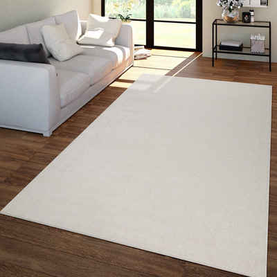 Designteppich Wohnzimmer Teppich Kurflor Unifarbendes Design Modern Und Zeitlos, TT Home, rechteckig, Höhe: 4 mm