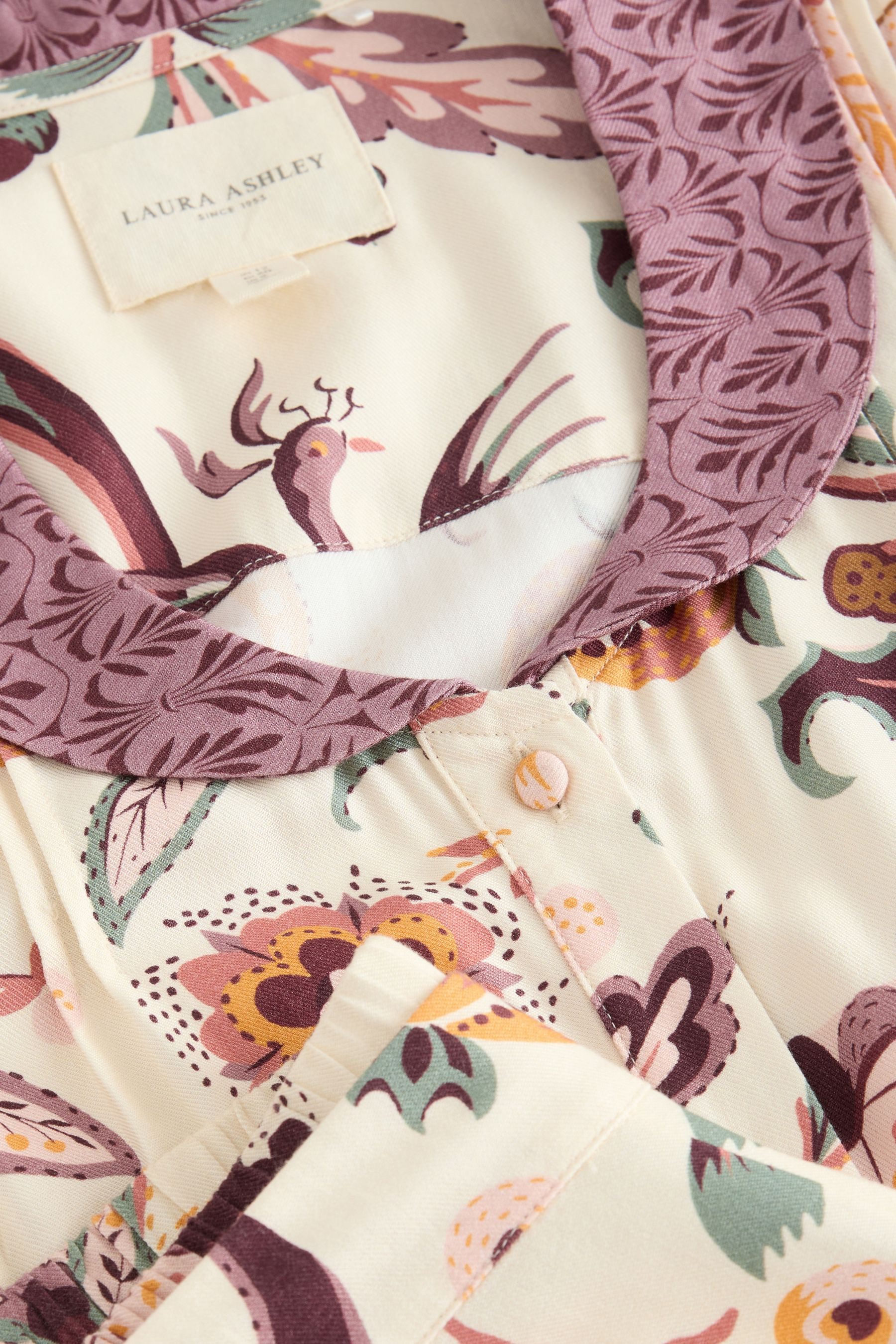 LAURA ASHLEY Pyjama Laura Ashley Claudina Schlafanzug mit Knöpfen (2 tlg)