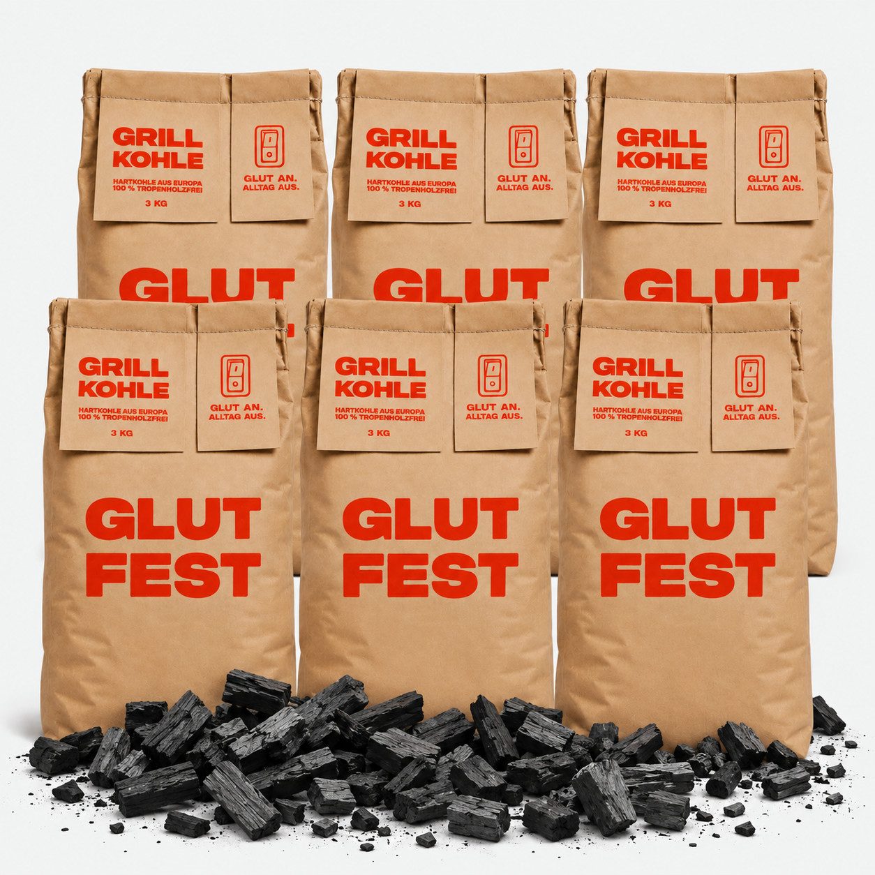 C44-Zittau Grillkohle Glutfest Buche & Eiche 20-80 mm, doppelt abgesiebt, 18 kg, (1-St), Hartholz Holzkohle für Grill, staubarm, ohne chemische Zusätze