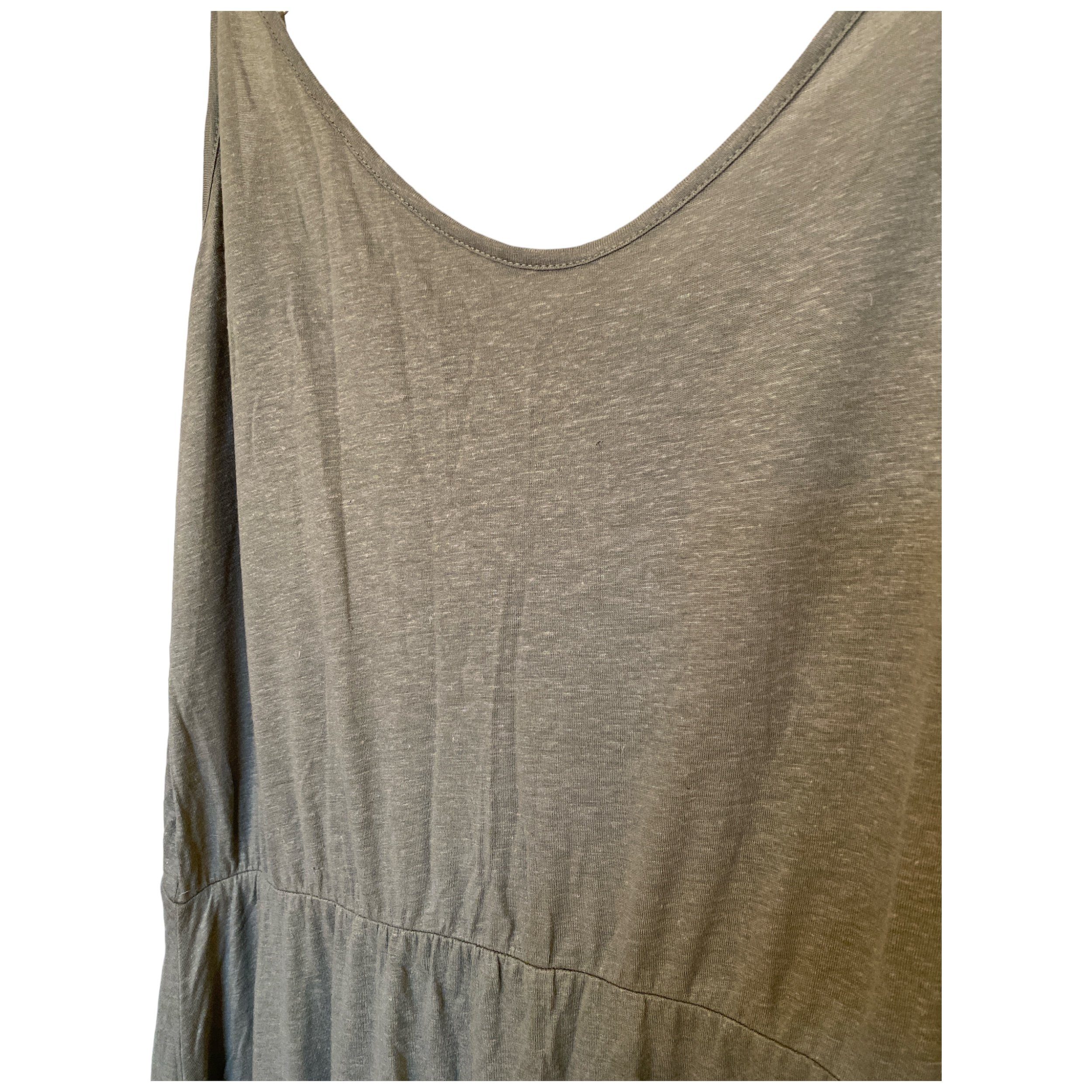 Moscow Design Spaghettikleid Singlet Maxikleid aus Viskose und Leinen in versch. Farben (1-tlg)