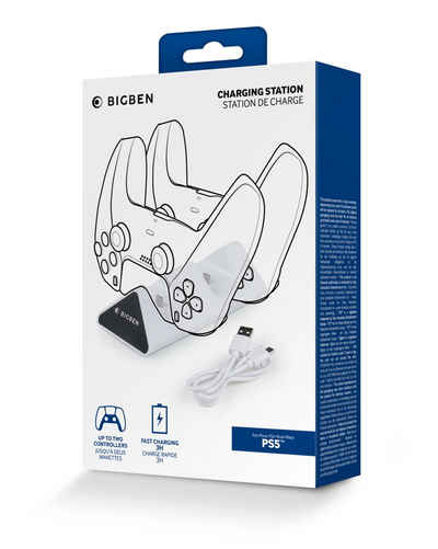 BigBen 2 Playstation 5 Controller Dual-Charger V2 mit Netzteil BB006414 Zubehör PlayStation 4